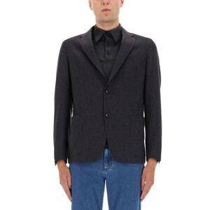 ZEGNA Wool and Cashmere Blend Single-Breasted Blazer Men GREY Outerwear